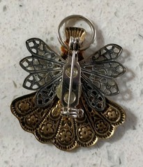 Two Toned Gold And Silver Toned Metal Angel Pin/ Brooch