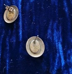 VTG Sun West Silver Co Sterling Silver Post Earrings With Orange Jasper Stones