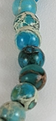 Vintage Multicolor Gemstone Beaded Stretch Necklace 21 In Bohemian Surfer