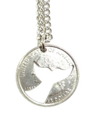 2008 Cut-Out Quarter Whale Tail (Rep. Speed, Strength, Family) Pendant Necklace!