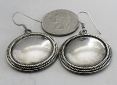 STERLING DANGLE EARRINGS, 1 3/4 by 1 1/8 INCHES, 14 GRAMS