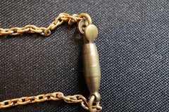 Vintage Gold Tone Feather Necklace 16” with Spring Tension Clasp