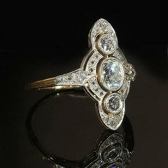 Art Deco Antique 2.30Ct White Diamond Vintage Engagement Ring 14K Yellow Gold FN