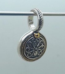 Vintage unique Boho style two tone round shape Pendant charm fashion jewelry
