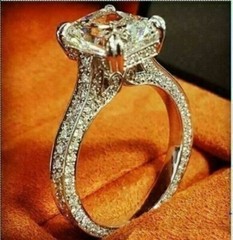 Art Deco 3.50 Ct Radiant Cut Diamond Vintage Wedding Ring 925 Sterling Silver