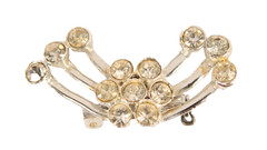Vintage Rhinestone Pin 1.5 Inches Long Rollover Clasp Excellent Condition
