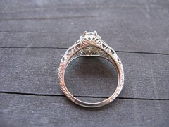 Art Deco Round Cut Lab Created Diamond 14K White Gold Finish Gift wedding Ring