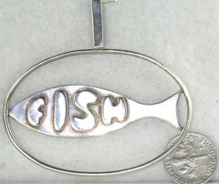 VTG 1950’S MID CENTUY MODERNIST STERLING SILVER FISH PENDANT SCHEI