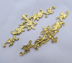 100pcs Lianas Brass Plant Filigree Finding 52x16mm Brass Stampings