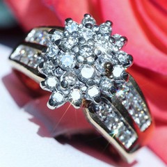 10k yellow gold ring 1.25ct natural diamond size 6.75 vintage handmade 5.1gr