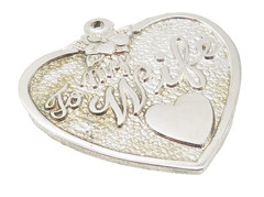 925 Sterling Silver Vintage To My Wife Floral Love Heart Pendant PT9271
