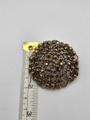Vintage Weiss Designer Signed Brown Dark Rhinestone Brooch Pin 2″ *READ*