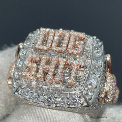 4.00 Ct Lab-Created Round Cut Men’s Custom Latter Ring 14K Two Tone Finish Ring