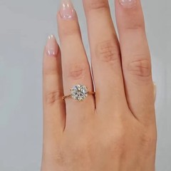 2CT Round Cut Lab Created Diamond Solitaire Wedding Ring 14K Yellow Gold Plated