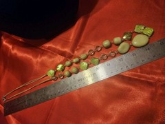 Vtg Lucite Beads BOHO Free Form Irregular Size 30″ Corded Lobster Claw 18462