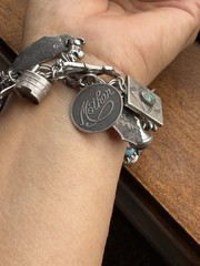 Vintage Sterling Silver Charm Bracelet Sz. 7” Wrist Many Charms