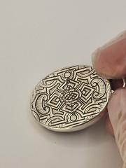 STEPHEN DWECK Vintage Tibetan Turquoise In Sterling Silver Pendant. 2″ Unique