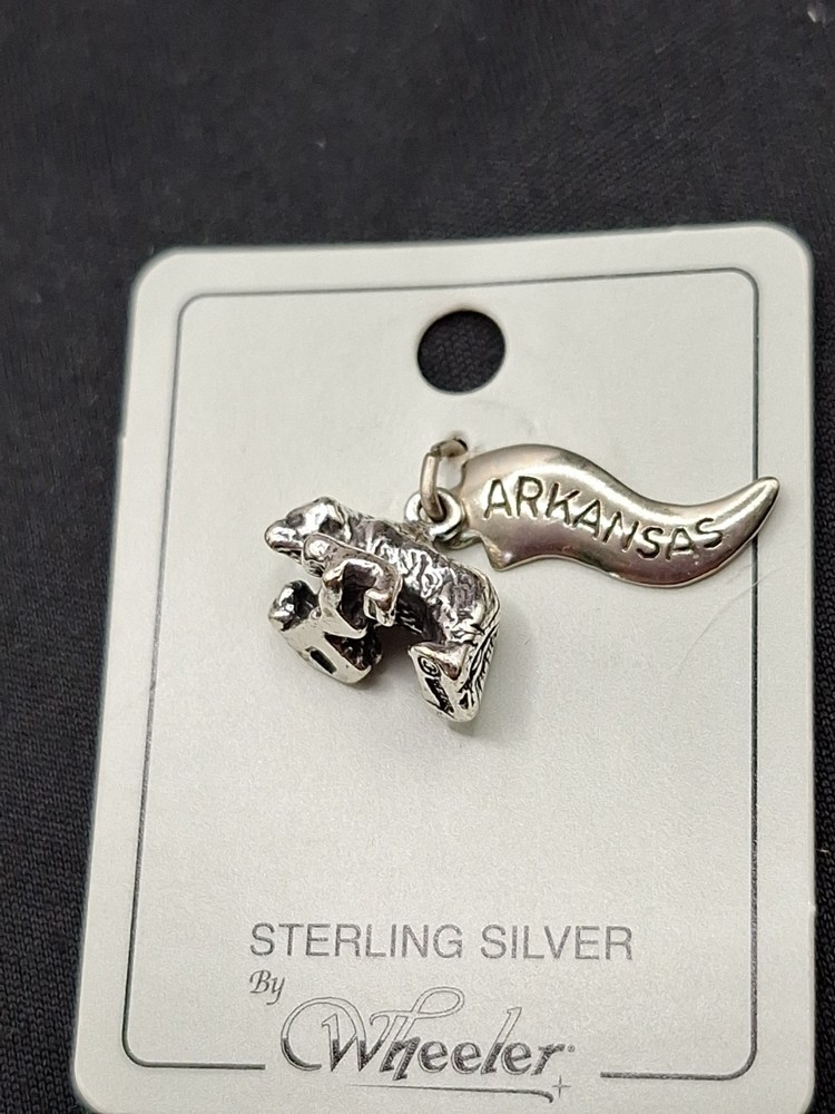Wheeler 925 Silver Arkansas Razorback Charm.
