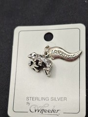 Wheeler 925 Silver Arkansas Razorback Charm.