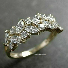 1.50 Ct Lab Created Marquise Diamond 14k Yellow Gold Finish Wedding Band Ring