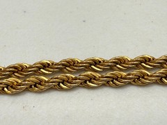 Vintage Signed Monet Necklace Gold Tone Rope Chain 24 inch Classic 1980s Estate