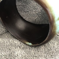 Chunky Exquisite Brown Turquoise Wide Wave Plastic Bangle Bracelet Art Western