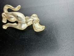 Vintage Frosted Dog Brooch Pin Cartoon Hound Puppy