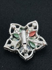 Sarah Coventry Multi-Stone Color Faux Pearl Filligree Clip Earrings Silver Tone
