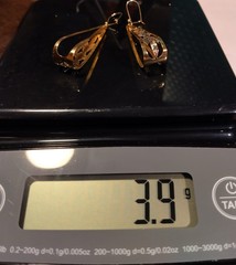 10K Solid Yellow Gold Earrings 3.9 Grams 2 1/2″ Long 1/2 ” Wide