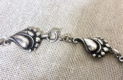 Rare Viking Craft Sterling Silver Necklace Art Deco Signed Mid Century 15.5” 46g