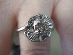 Victorian Diamond Ring, European Cut, .42 Ct Center,Bypass Mtng,WOWZA RING $1119