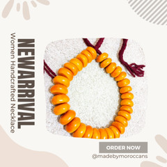 Moroccan Berber Necklace Handcrafted Amber Vintage Jewelry African Handmade