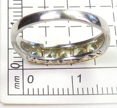 Antique Fancy Light Yellow Plat 18KY Cushion Diamond Wedding Band Size 6 EGL USA