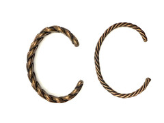 Vintage Braided Copper Bracelet Cuffs Set of 2 Stackable Adjustable