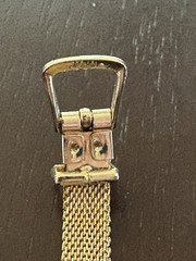 Vtg Gold Tone FLEXIBLE Mesh 3 Hole Adjustable BELT BUCKLE RING Japan RETRO MCM