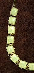 Vintage Coro Pegasus Opal Confetti Thermoset Lucite Cabochon Gold Tone Bracelet