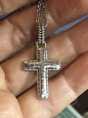 30. John Hardy jai 925 Ster Grace Faith Hammered cross Enhancer pendant 35-17mm