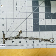 Vintage Juicy Couture Rhinestone Bracelet Chunky Puffy Heart Charm Silver Tone