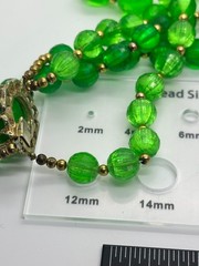 Vintage 1960s Green Lucite Faceted Bead Necklace Chunky Mod MCM