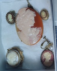 cameo vintage antique jewelry lot