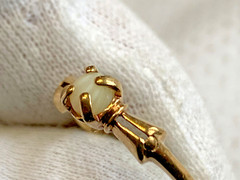 Antique 10K Yellow Gold Ring 1.89g Fine Jewelry Size 5.75 Band White Round Stone