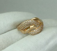 Infinite Pave Set Daily Wear Ring 2.3 Ct Simulated Diamond 14k Yellow Gold Over