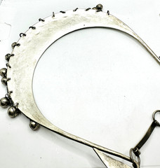 Vintage Miao Hmong Silver Ceremonial Necklace w Dangles, Etching