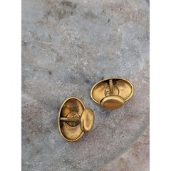 Vintage Unmarked 10k Yellow Gold Cuff Links with Tiny Starburst Accent Stones