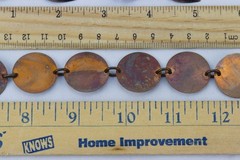 Copper Disc Necklace & Feather/Shield Enameled Copper Earrings LOT