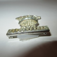 VTG 1930’s Lester Gaba Coro Designer RhineStone Patriotic Liberty Bell Brooch