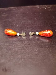 Vintage Coral Tear Drop Earrings