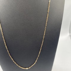 Antique Rolled Gold Paperclip Chain Necklace 17.25” 1.4mm