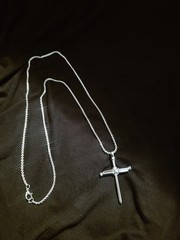 Spike Cross Necklace, Bohemian Style Durable Alloy Chain , Silver In Color