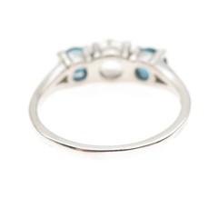 Badavici 925 Sterling Silver Vintage Real London Blue & White Topaz Ring Size 8